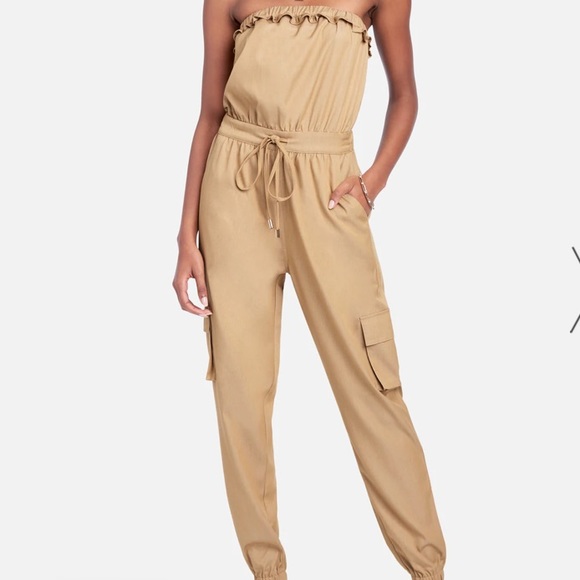 STRAPLESS CARGO POCKET JUMPSUIT - Picture 4 of 8
